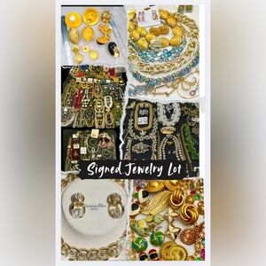🧨 2 LB ALL SIGNED/ HIGH END Jewelry Lot~MOST signed necklaces earrings bracelets